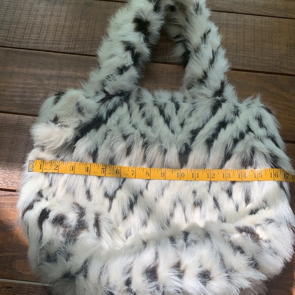 Pottery Barn Teen White & Brown Faux Fur Bag/Purse - Picture 6 of 7